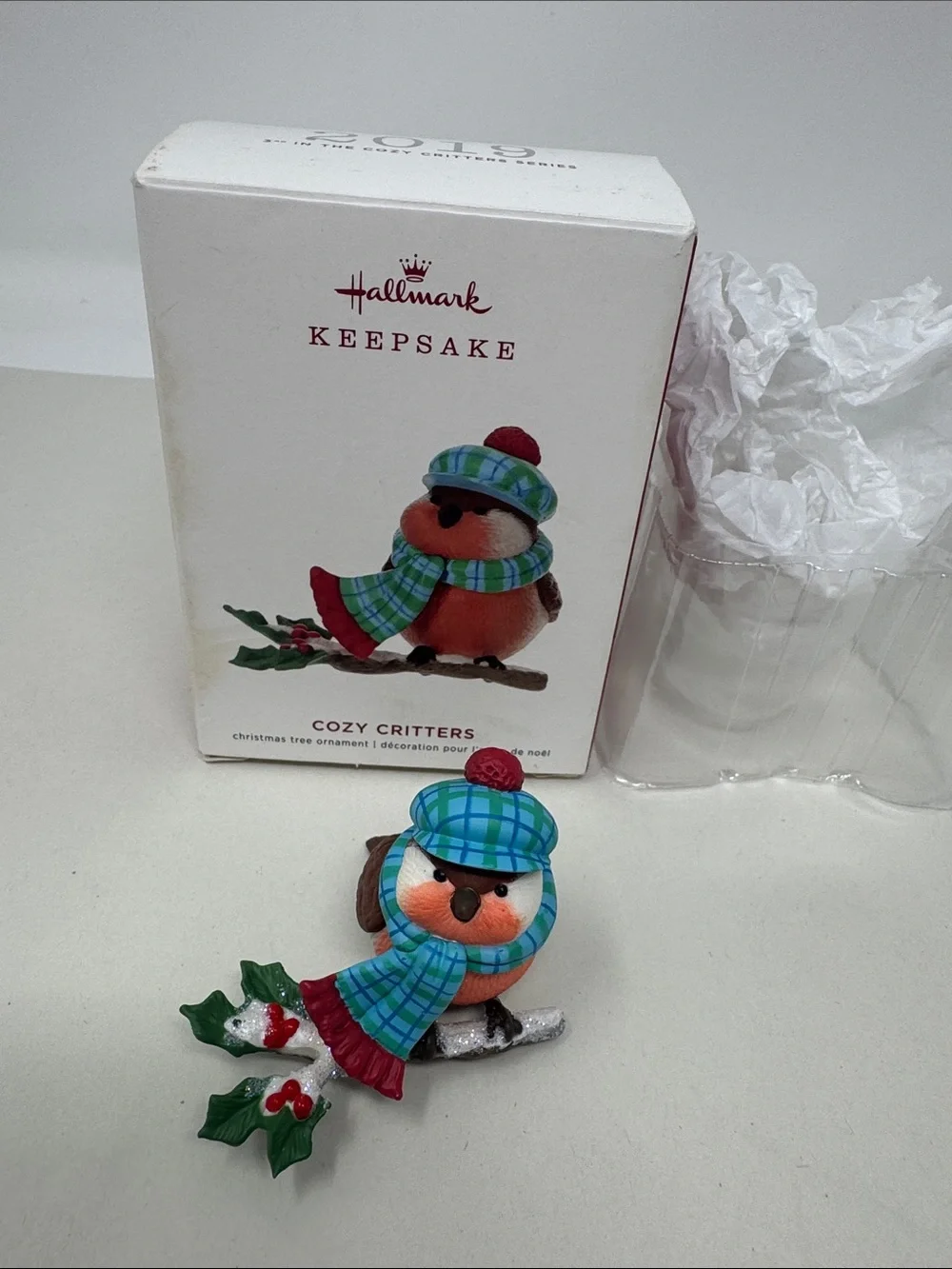 2019 HALLMARK CHRISTMAS ORNAMENT COZY CRITTERS #3 IN SERIES CHUBBY ROBIN BIRD
